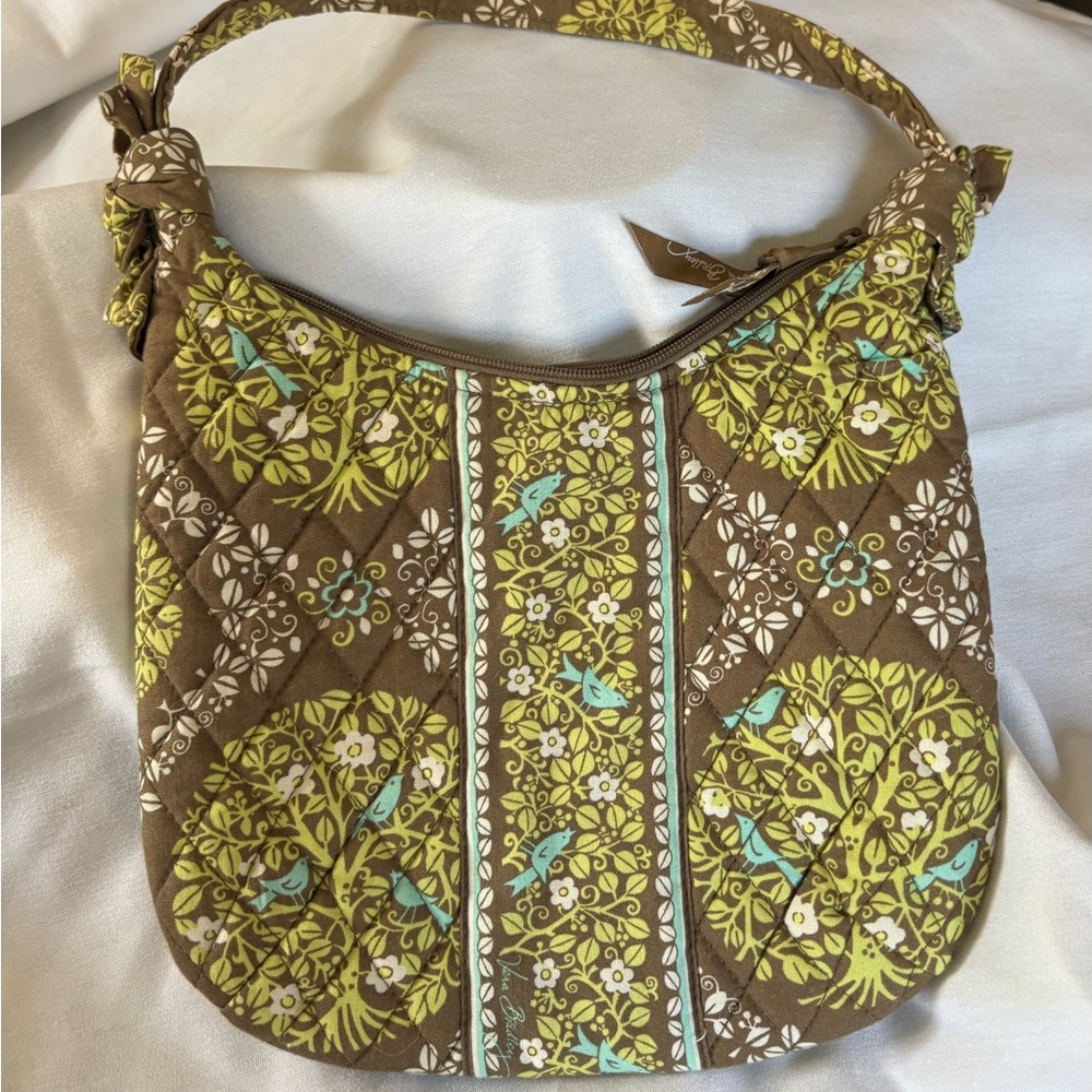 Vera Bradley Brown and Green Floral Shoulder Bag (UEC)